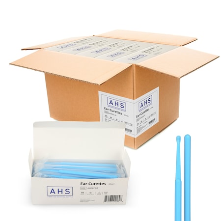 American Hospital Supply Disposable Ear Curette, Blue 4 mm Spoon Tip, 500PK AHSEC88_CS
